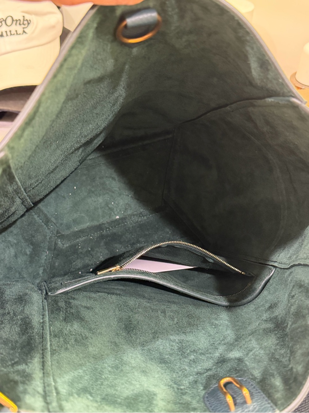Celine Teal Leather Shoulder Bag with Wide Strap - Picture 2 of 3
